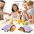 thumbnail image 7 of Haosy 3 Pack Reusable Ziploc Bags BPA Free Healthy Food Storage Bag Leakproof Sandwich Snack Freezer Bags Purple Block, 7 of 7