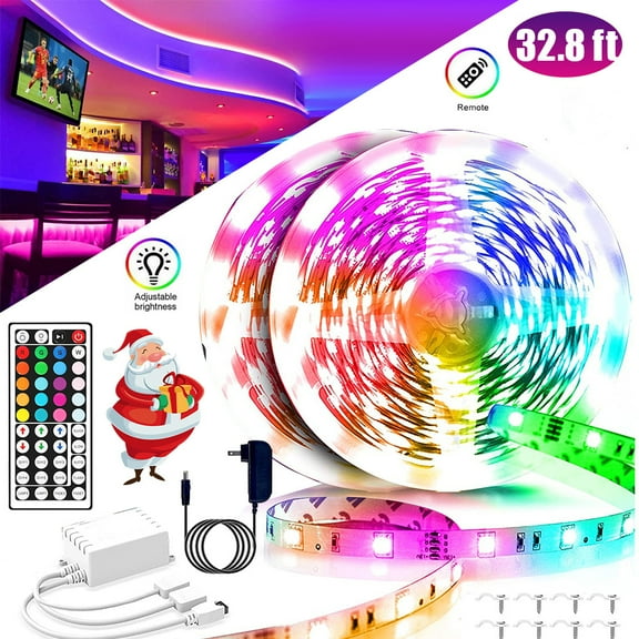 32.8ft 5050 RGB Strip , 300 LED Color Changing Rope Lights for Bedroom, Christmas Day, Halloween Decoration