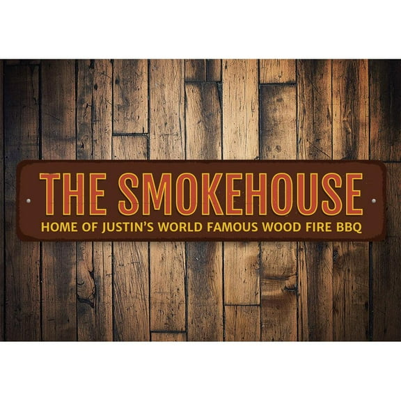 The Smokehouse Novelty Decor, Metal Wall Sign - 4x18 Inches