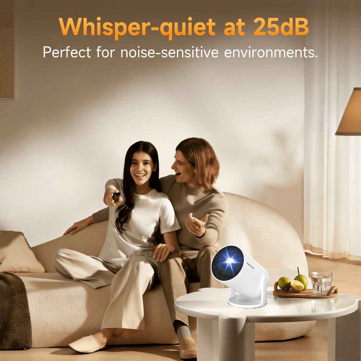 Magcubic Mini Projector 8K 1080P Support with WiFi 6 & BT 5.4 290 ANSI Brightness, Auto Keystone, 180 Degree Rotation, Portable Projector for Home Theater & Outdoor Movies HY300Pro White