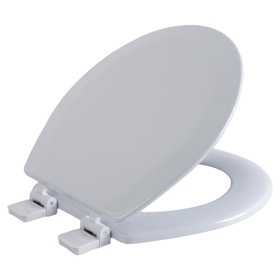 Oakbrook Collection Laurel Round Silver Wood Toilet Seat