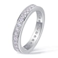 thumbnail image 4 of Bow Jewelry 0.91 Ct Round Cut Moissanite Rings for Gifts - Elegant 14K White Gold Plated Rings - Wedding Eternity Band for Women - A Gorgeous Anniversary Gift for Her - Perfect for Daily Wear, 4 of 8