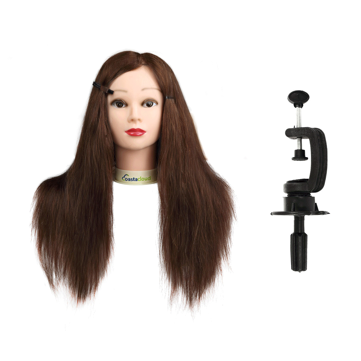 CoastaCloud 100 24/22/inch Human Hair Mannequin Doll Manikin Head