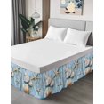 thumbnail image 4 of Starfish Starfish Shell Bed Skirt Queen Size 16" Drop Marine Life Wood Grain Retro Ruffled Wrap Around Bed Skirts Adjustable Elastic Bedskirt Dust Ruffle for Queen Size Bed, 4 of 7