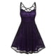 thumbnail image 2 of Mini vestido con cremallera y camisola sin mangas con retazos de malla de encaje de Halloween para mujer de talla grande Fridja  hj6058, 2 of 5