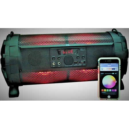 MR DJ MEGATUBE Bluetooth Speaker Loud Karaoki Boombox Bluetooth LED APP Portable Speaker 6.5" Woofer Powered Battery