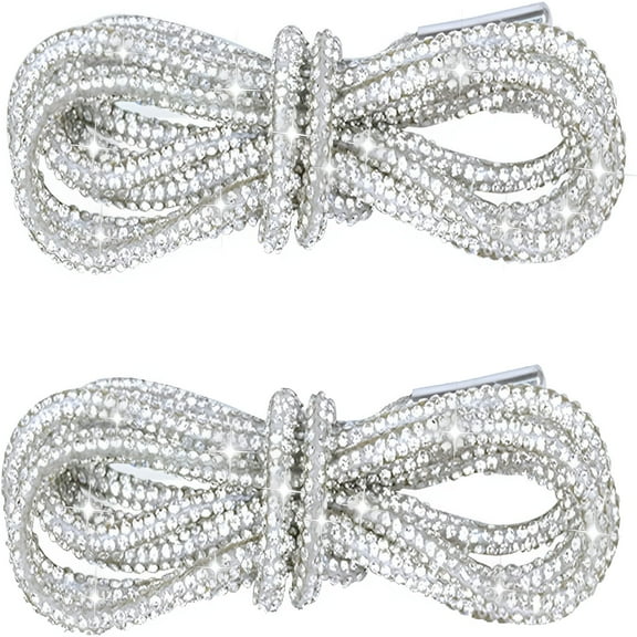 ACDANC Rhinestone Rope Laces, Glitter Shoe Laces for Sneakers - 2PCS Rhinestone Bling Shoe Strings, Bling Round Shoelaces Drawstring Replacement Accessories