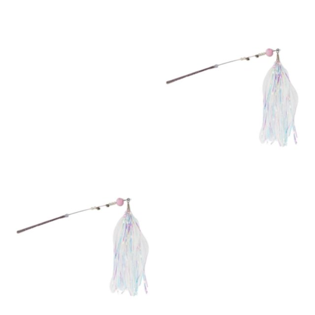 yingyy 1/2/3/5 Cat Teaser Stick Lightweight Portable Cats Toy Reusable Shinny Fun Exercise Playing Pets Interactive Sticks for Indoor Pink 2PCS