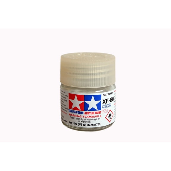 Tamiya Acrylic Mini XF-86 Flat Clear 10ml 10ml (1/3oz) TAM81786