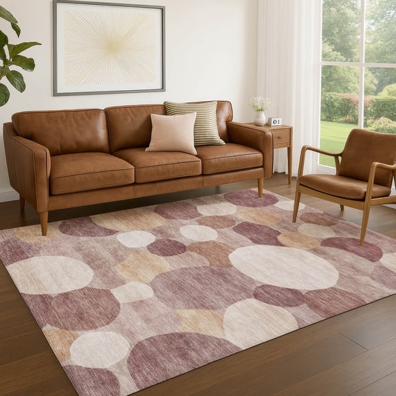 Addison Rugs Chantille Indoor/Outdoor Transitional Geometric Blush Machine Washable Rectangle Rug, 10' x 14'