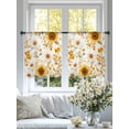thumbnail image 3 of Yellow Sunflower Sheer Curtains 45 Inch Length 2 Panels Set, Spring Summer Floral Botanical Vintage Voile Window Treatment Rod Pocket Small Kitchen Curtains Drapes for Bedroom 52"x45"x2, 3 of 7