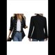 thumbnail image 1 of Conjunto de Chaqueta Informal de Negocios de Larga y Corte Entallado para Mujer, con Doble Botonadura y Abertura Frontal, para Otoño. Negro XXL, 1 of 7
