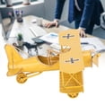 thumbnail image 1 of Airplane Decor For Boys Room Biplane Model Amelia , Vintage Airplane Model Wrought Iron Aircraft Biplane For Desktop Decor Photo Props Black, 1 of 7