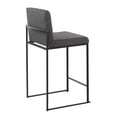thumbnail image 6 of LumiSource Black Steel, Charcoal Fabric Fuji High Back Counter Stool - Set of 2, 6 of 8
