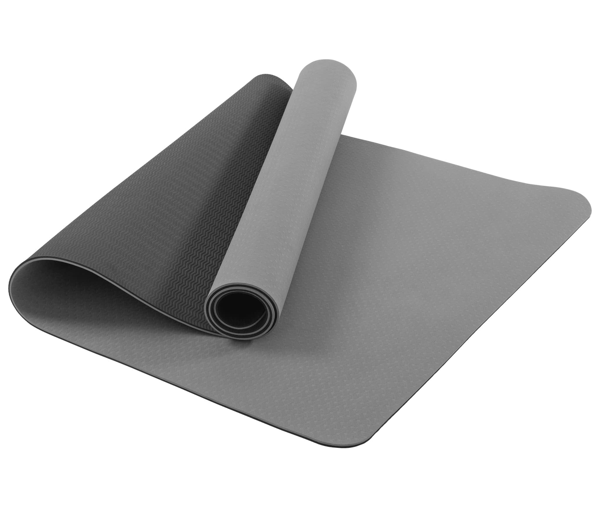 UMINEUX Extra Wide Yoga Mat 1/4" Thickness TPE Yoga Mats Non Slip, Gray