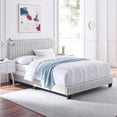 thumbnail image 2 of Tufted Platform Bed Frame, Queen Size, Velvet, Light Grey Gray, Modern Contemporary Urban Design, Bedroom Master Guest Suite, 2 of 8