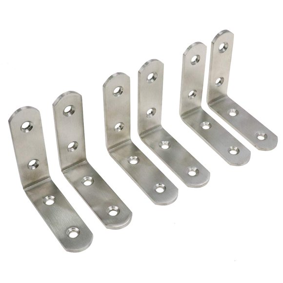 Rannb Corner Bracket 90 Degree Round End Angle Bracket Corner Brace 65Mm/2.6"" X 65Mm/2.6""- Pack Of 6