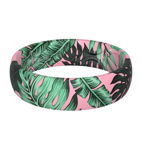 ThunderFit Silicone Wedding Bands for Women, Breathable Printed Design 5.5mm Wide 1.8mm Thick, 1-Pack