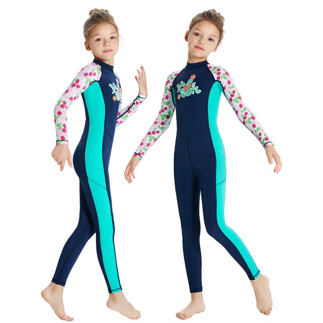 Traje De Buceo Para Niños Traje de buceo para niños DIVE SAIL Traje de neopreno Manga larga Protección UV (XL) Azul oscuro Azul Ndcxsfigh Para Estrenar