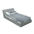 thumbnail image 2 of Ambesonne Floral Fitted Sheet & Pillow Sham Set, Floral Design Nature, Twinxl, Grey White, 2 of 2