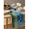 thumbnail image 6 of ERUNPONLY Spring Floral Table Runner - 70 Inch Long Modern Oil Painting Farmhouse Flower Cotton and Linen Blended Dress Scarves Farmhouse Table Runner for Kitchen Dining, Coffee Table, 13"x70", 6 of 8