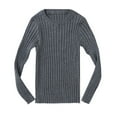 thumbnail image 1 of Honeeladyy Toddler Kids Baby Girls Ribbed Knit Sweater Soft Solid Warm Sweater Pullover Gray, 1 of 8
