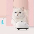 thumbnail image 3 of Juguetes para gatos, juguetes interactivos para gatos de interior, auto giratorio automático, juguete automático de luz para gatos con luz y plumas, USB, 3 of 5