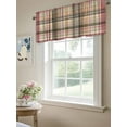 thumbnail image 3 of Kitchen Valances for Window, Retro Farmhouse Checkered Plaid Light Filtering Rod Pocket Valance Curtain, Abstract Lattice Stripe Short Curtains Window Topper for Bedroom Bathroom Living Room 54x18in, 3 of 8