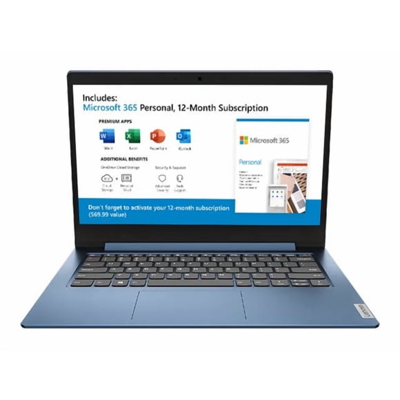 Lenovo IdeaPad 1 Laptop, 14.0" HD Display, Intel Celeron N4020, 4GB RAM, 64GB Storage, Intel UHD Graphics 600, Windows 11 in S Mode, Ice Blue