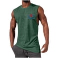 thumbnail image 2 of Mceream Tank Tops Men Gym Workout Summer Cotton Sleeveless Graphic Printed T Shirts Crewneck Casual Vacation Tank Comfort Quick Dry Stretch Everyday Sleeveless Top Army Green S, 2 of 5