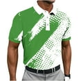 thumbnail image 2 of Donemore Men's Casual Geometric Print Short Sleeve Button-Down Collar Shirt Stylish Contrast Trim Design Breathable Cotton Fabric for Daily Wear, 2 of 5