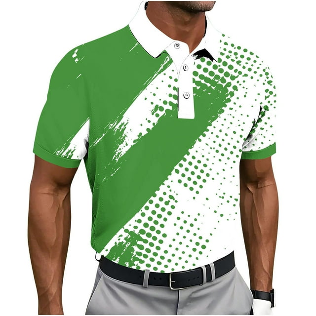 Men's Short Sleeve Button Down Shirt, Geometric Print Design with Soft Polyester Fabric for Comfortable Casual Wear, Ideal Daily Use and Special Occasions