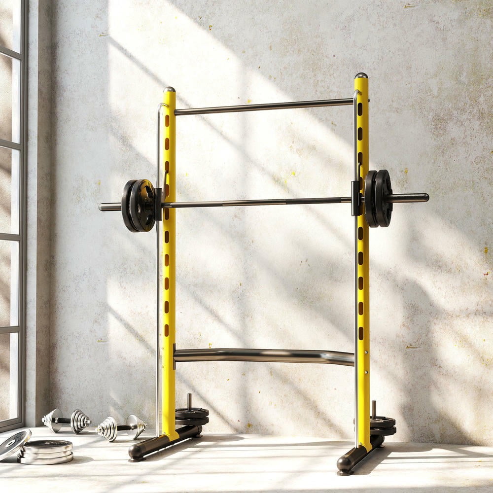 Barara King Adjustable Multi-Functional Racks with Pull Up Bar and Barbell Bar, Barbell Racks for Home Gym, Black