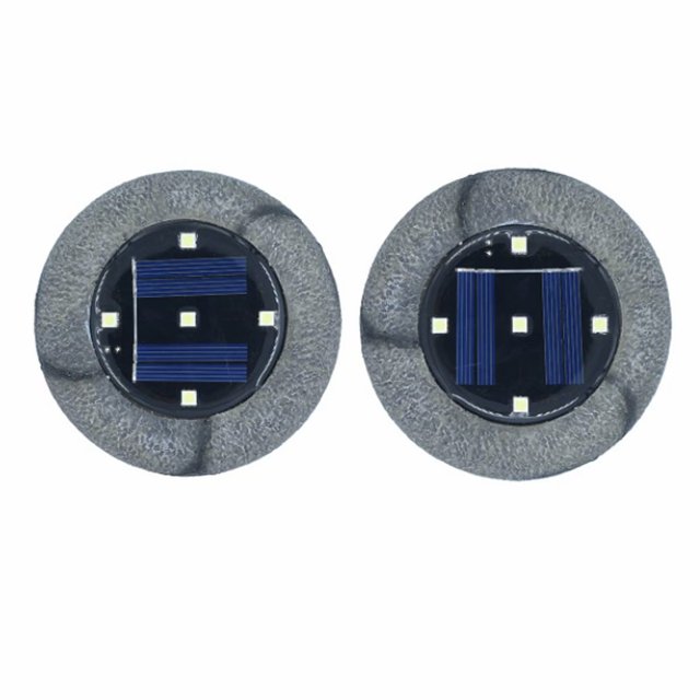 2 piezas de luces solares enterradas Lámparas de piedra 5LED Luces enterradas de resina Patio al aire libre Luces de césped enterradas al aire libre Luces de piedra de simulación (turquesa ER