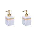 thumbnail image 4 of Ruiboury Distributeur de Savon en Résine Réutilisable pour Table Cuisine Douche Shampoing Salle de Bain Blanc 250 ml 2 Ensembles, 4 of 6