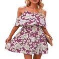 thumbnail image 1 of AMERTEER Femmes Bretelles Floral Robe Sans Manches V Cou A-Doublé Été Décontracté Rue Midi Plage Robe Robe Sundress, 1 of 6