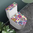 thumbnail image 3 of HELLHERO Pop Art Flowers Elastic Bottom Elastic Edge Toilet Seat Cover Replacement, Polyester Fabric, Stretchy Fabric Toilet Seat Cover, Adjustable, Easy to Clean, 3 of 8
