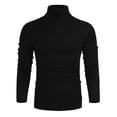 thumbnail image 2 of Suéter de cuello alto de manga larga slim fit para hombre Poriff, negro, 2 of 4