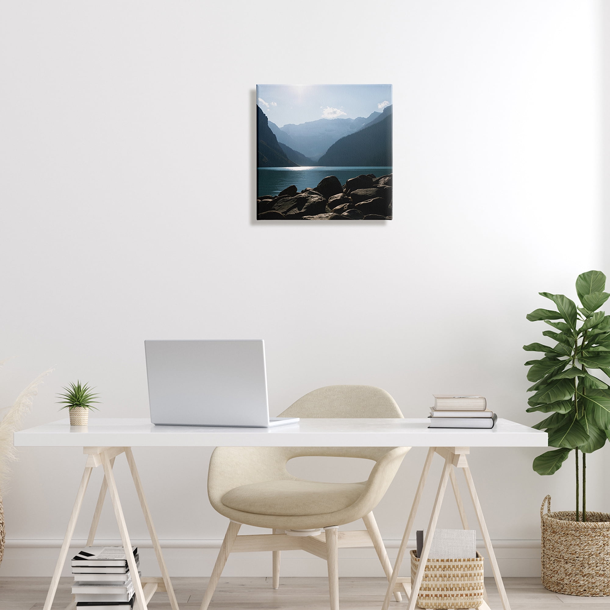 Stupell Industries Rocky Lakeside Mountain View Horizon Scene, 17 x 17, Design by Carol Robinson