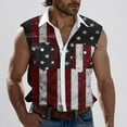 thumbnail image 2 of VBTAPA Mens Sleeveless Hawaiian Shirt USA Flag Printed Casual Button Down Tank Shirts 4th of July Patriotic Tops Summer Beach Wear Limited Time Sales Multicolor L, 2 of 6