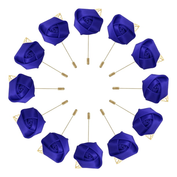 Ramilletes de Rosa Unique Bargains 12 Pcs para Hombres Ceremonia de Boda Aniversario Cena Formal Azul Oscuro