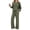 Army Green, variant on MOYIKO Two Piece Sets for Women Fall Travel Vacation Outfits Pleated Long Sleeve Lounge Sets Wide Leg Pants