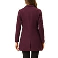 thumbnail image 3 of INSPIRE CHIC Women's Classic Notched Lapel Long Sleeves Long Overcoat S Purplish, 3 of 7