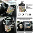 thumbnail image 5 of Renewold Hippie Flower Groovy Car Seat Cover Set 15 PCS, with Steering Wheel Seat Belt Strap Rear View Mirror Cover Trash Can Cup Coaster Keychain Air Vent Storage Bag Universal Fit, 5 of 7