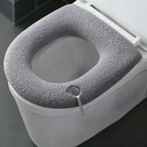 Plush Toilet Seat Protector - Thickened Insulated Cushion with Complete Enclosure, Washable and Reusable Warm Pad Soft Fleece Cover for Bathroom