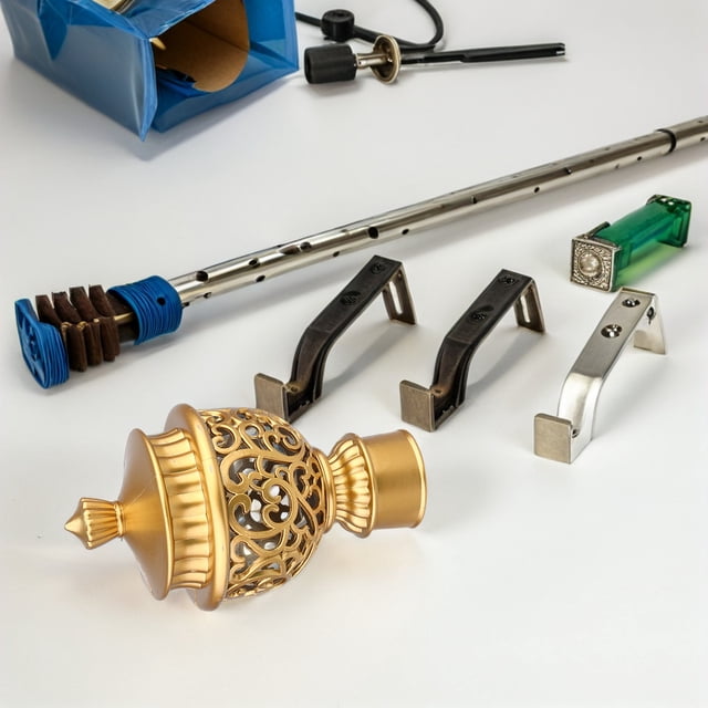 BEADCEST 6 Pcs Embouts de Tringle à Rideaux Rétro Dorés pour Amélioration de la Chambre des Propriétaires