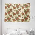 thumbnail image 1 of Orange Tapestry, Floral Theme Autumn Background with Flowers Decorative Design Print, Wall Hanging for Bedroom Living Room Dorm Decor, 80W X 60L Inches, Orange and Olive Green, by Ambesonne, 1 of 2