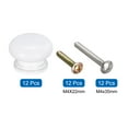 thumbnail image 3 of Uxcell Round Wood Knobs, 28x21mm Pull Handles for Drawer with Screws White 12 Pack, 3 of 5