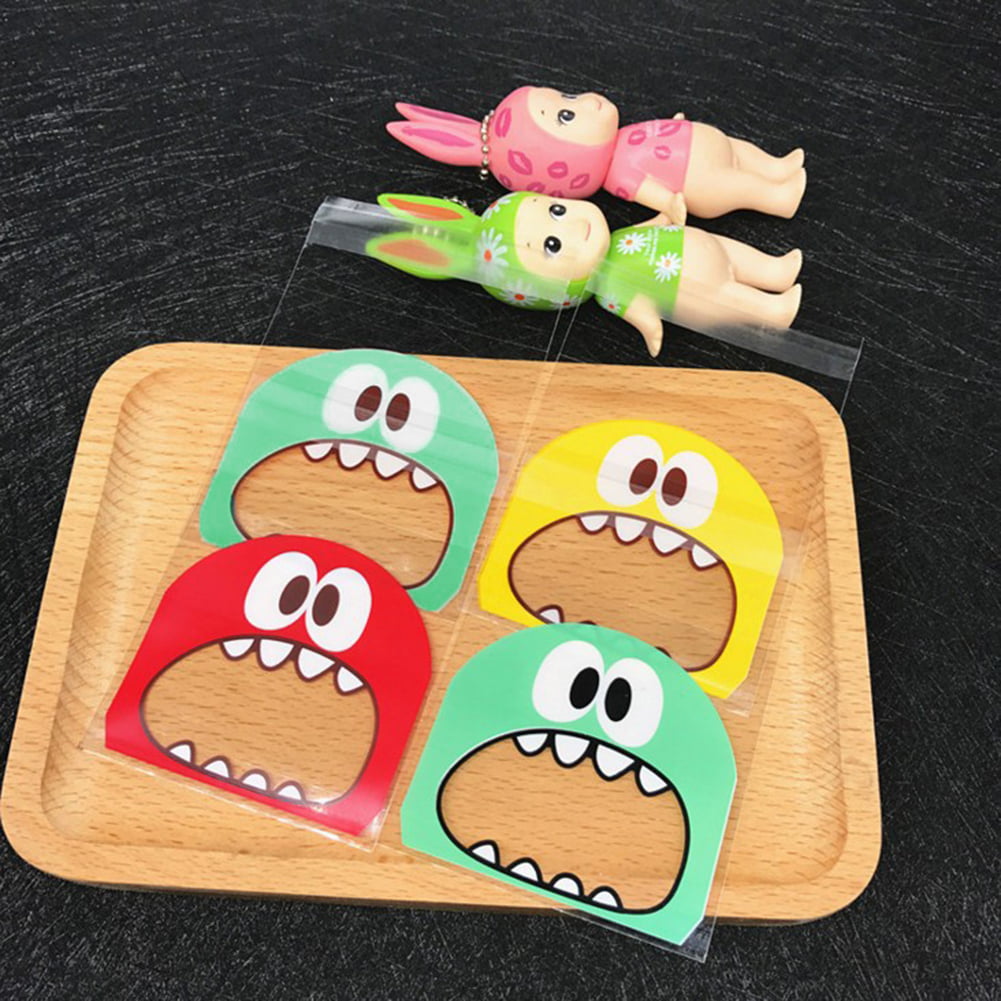 100Pcs Cute Panda Plastic Gift Bags Bakery Biscuit Cookie Candy DIY Cake Bags 