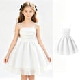 thumbnail image 3 of Girls Summer Dress Sleeveless Strappy Casual For Kids Age 8 12 Elastic Comfortable Outdoor Play Outfit Toddler Wedding Dress Fit Tights Girls 4t Holiday Dress Girls plus Size Dresses Holiday, 3 of 8